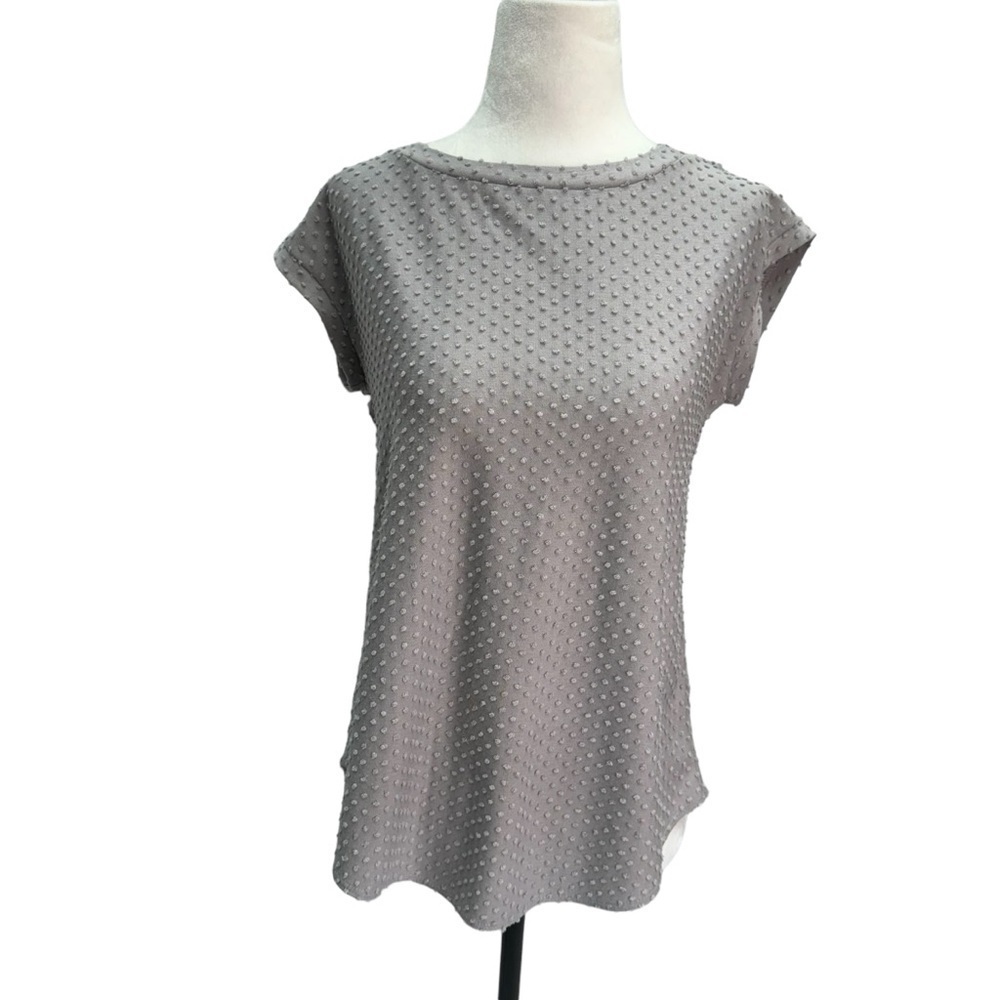 Aritzia Wilfred Grey Anvers Swiss Dot Top Size XS